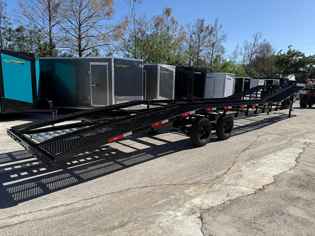 Available trailer inventory displayed in a parking lot